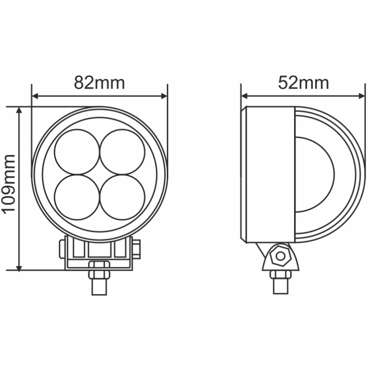 Зовнішній вигляд Фара світлодіодна BREVIA 10-30V 12W 4 x 3W 880 Lm ERISTAR 4D SPOT 1 шт (10602RLX1)