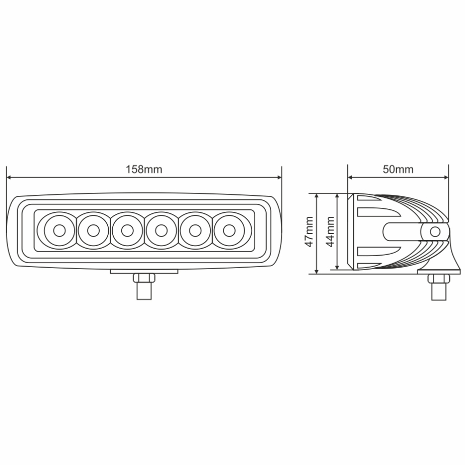 Внешний вид Фара светодиодная BREVIA 10-30V 18W 6 x 3W 1320Lm EPISTAR FLOOD 1 шт (10611FX1)