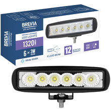 Фара светодиодная BREVIA 10-30V 18W 6 x 3W 1320Lm EPISTAR FLOOD 1 шт (10611FX1)