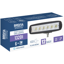 Фара светодиодная BREVIA 10-30V 18W 6 x 3W 1320Lm EPISTAR FLOOD 1 шт (10611FX1)
