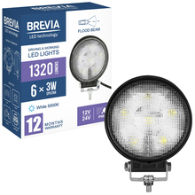 Фара світлодіодна BREVIA 10-30V 18W 6 x 3W 1320Lm EPISTAR FLOOD 1 шт (10621RFX1)