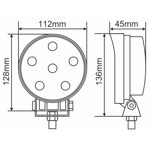 Зовнішній вигляд Фара світлодіодна BREVIA 10-30V 18W 6 x 3W 1320Lm EPISTAR FLOOD 1 шт (10621RFX1)