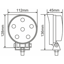 Фара світлодіодна BREVIA 10-30V 18W 6 x 3W 1320Lm EPISTAR FLOOD 1 шт (10621RFX1)