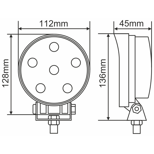 Зовнішній вигляд Фара світлодіодна BREVIA 10-30V 18W 6 x 3W 1320Lm EPISTAR SPOT 1 шт (10621RSX1)