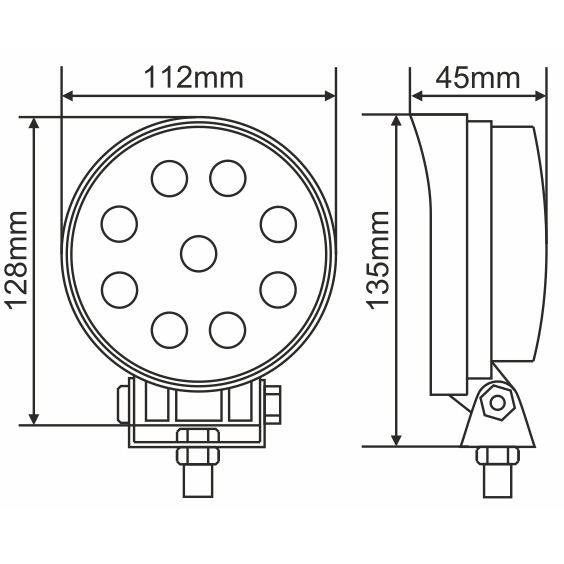 Внешний вид Фара светодиодная BREVIA 10-30V 27W 9 x 3W 1980Lm EPISTAR FLOOD 1 шт (10641RFX1)