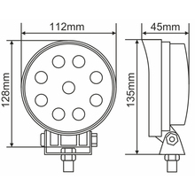 Фара светодиодная BREVIA 10-30V 27W 9 x 3W 1980Lm EPISTAR FLOOD 1 шт (10641RFX1)