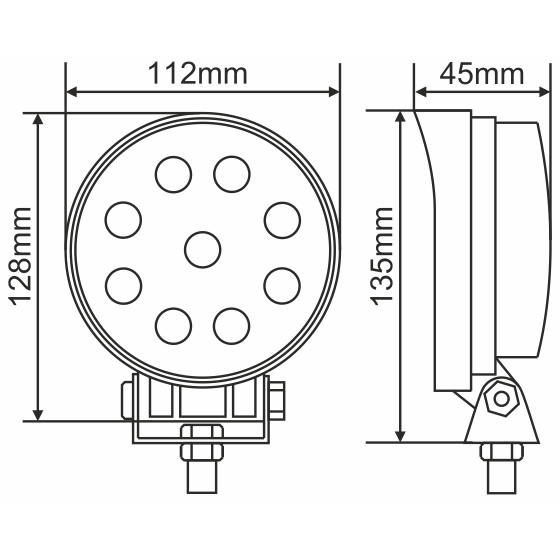 Внешний вид Фара светодиодная BREVIA 10-30V 27W 9 x 3W 1980Lm EPISTAR SPOT 1 шт (10641RSX1)