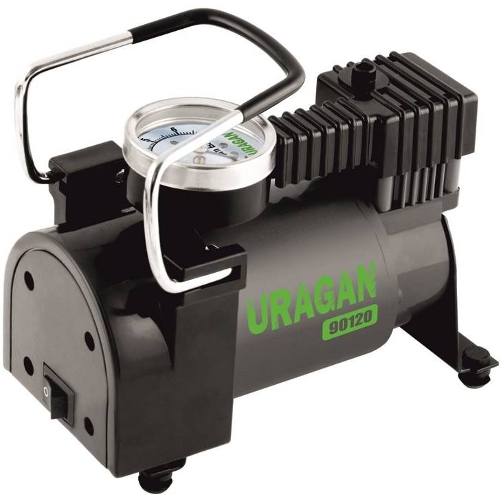 Компрессор URAGAN 12В, 7 Атм, 37 л/хв., шланг 1м (90120)