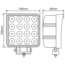 Фара светодиодная BREVIA 10-30V 48W 16 x 3W 3520Lm EPISTAR WHITE FLOOD 1 шт (10652QFX1)