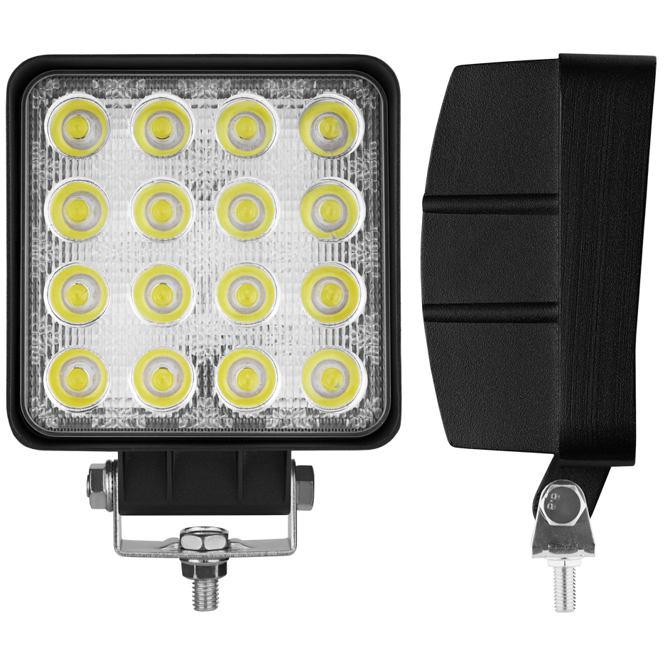 Фара светодиодная BREVIA 10-30V 48W 16 x 3W 3520Lm EPISTAR WHITE FLOOD 1 шт (10652QFX1) Материал  металл