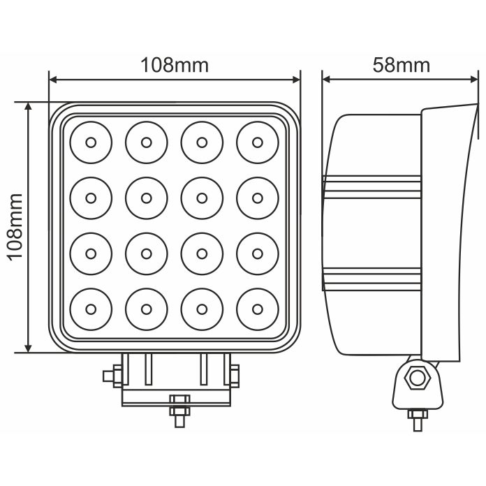 Внешний вид Фара светодиодная BREVIA 10-30V 48W 16 x 3W 3520Lm EPISTAR WHITE SPOT 1 шт (210652QSX1)