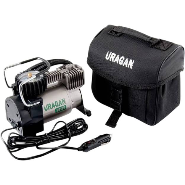 Компресор URAGAN (90170) Додатково Клапан скидання тиску; Вольтаж 12V; Довжина кабелю живлення: 3м; Довжина шлангу: 5,7 м;