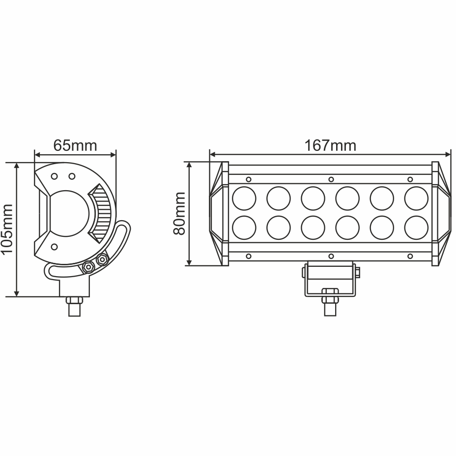 Внешний вид Фара светодиодная BREVIA 10-30V 36W 12x3W 3000Lm CREE FLOOD 1 шт (10712FX1)