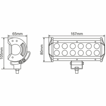 Фара светодиодная BREVIA 10-30V 36W 12x3W 3000Lm CREE FLOOD 1 шт (10712FX1)