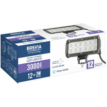 Фара светодиодная BREVIA 10-30V 36W 12x3W 3000Lm CREE FLOOD 1 шт (10712FX1)