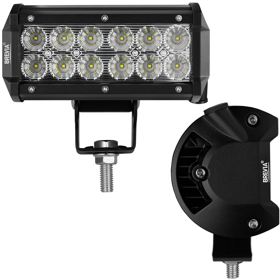 Фара светодиодная BREVIA 10-30V 36W 12x3W 3000Lm CREE FLOOD 1 шт (10712FX1) Материал  металл