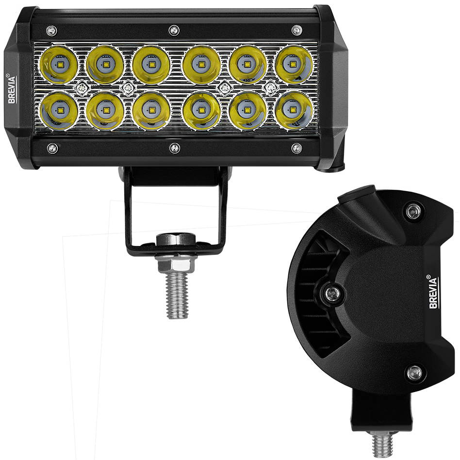 Фара светодиодная BREVIA 10-30V 36W 12 x 3W 3000Lm CREE SPOT 1 шт (10712SX1) Материал  металл