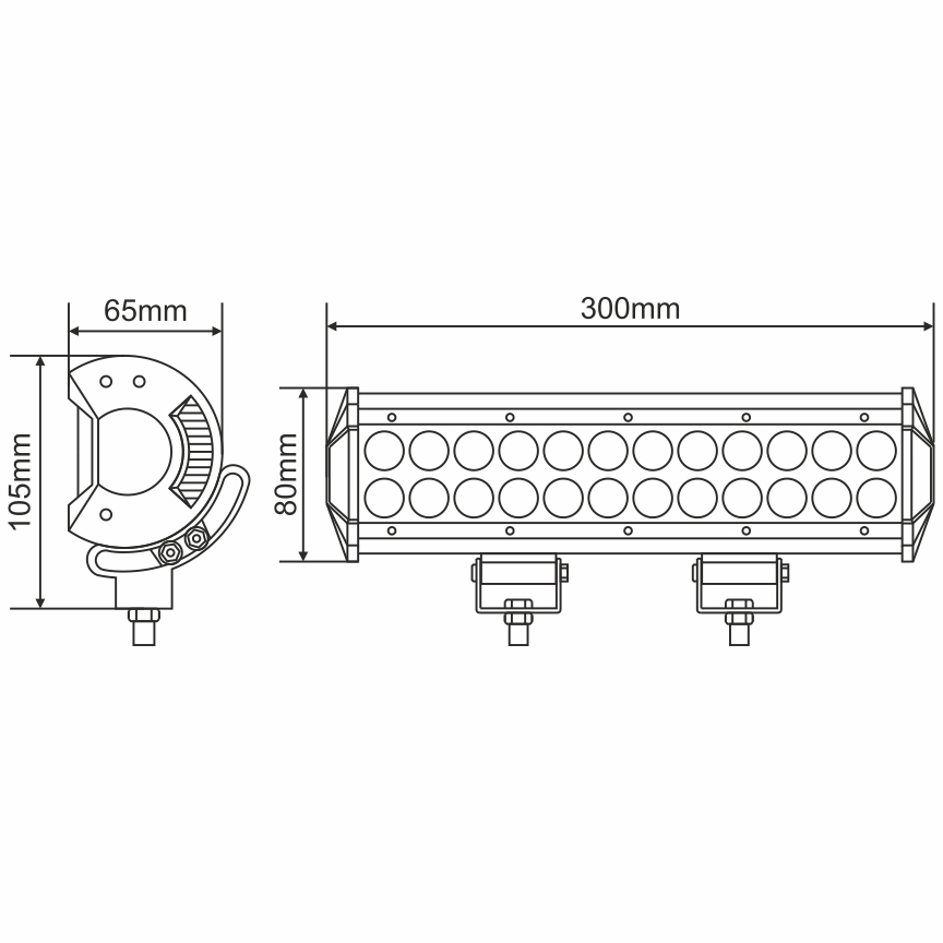 Зовнішній вигляд Фара світлодіодна BREVIA 10-30V 72W 24 x 3W 6000Lm CREE COMBO 1 шт (10724CX1)