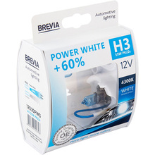 Галогеновая лампа Brevia H3 12V 55W PK22s Power White +60% 4300K S2 (12030PWS)