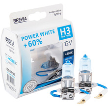 Галогеновая лампа Brevia H3 12V 55W PK22s Power White +60% 4300K S2 (12030PWS)