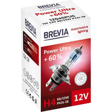 Галогеновая лампа BREVIA H4 12V 60|55W P43t Power Ultra+60% СР (12040PUC)