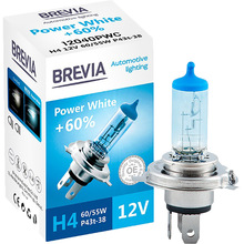 Галогеновая лампа BREVIA  H4 12V 60/55W P43t Power White +60% 4300K K CP (12040PWC)