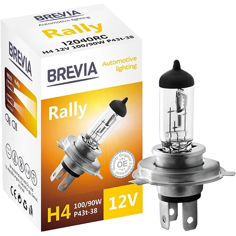 Галогеновая лампа Brevia H4 12V 100/90W P43t Rally CP (12040RC) Входное напряжение 12