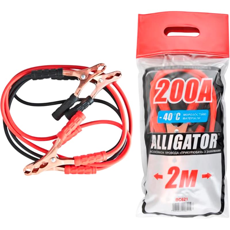 Стартовые провода ALLIGATOR Carlife 200 А 2 м (BC621) Совместимость универсальные