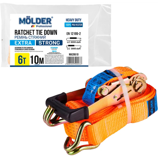 Ремень стяжной MOLDER 6т 10м (MA20610) Длина 1000