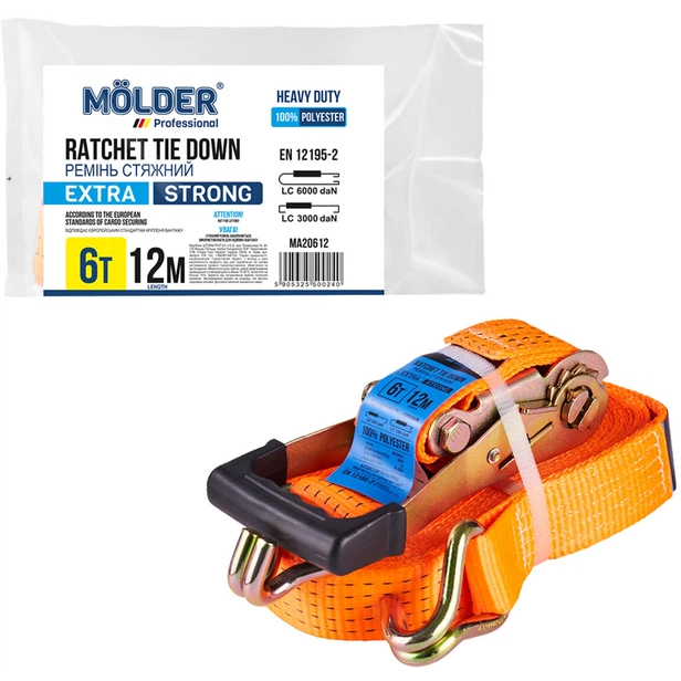 Ремінь стяжний MOLDER 6т 12м (MA20612) Довжина 1200