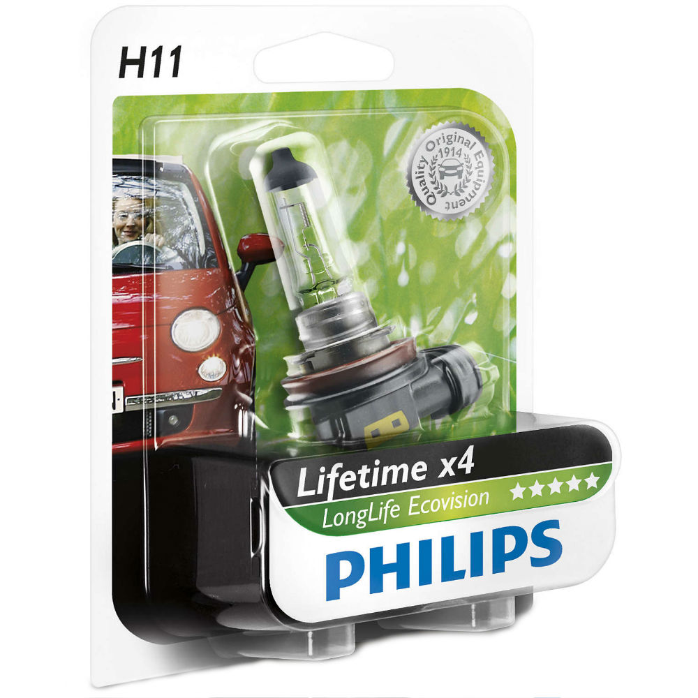 

Галогенная лампа PHILIPS H11 LongLife EcoVision 1 шт/блистер (12362LLECOB1), H11 LongLife EcoVision, 1шт/блистер