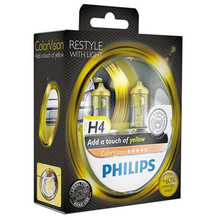 Лампа PHILIPS H4 ColorVision Yellow, 2шт/блистер (12342CVPYS20)