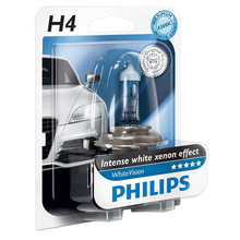 Лампа PHILIPS H4 WhiteVision +60%, 4300K, 1шт/блістер (12342WHVB10)