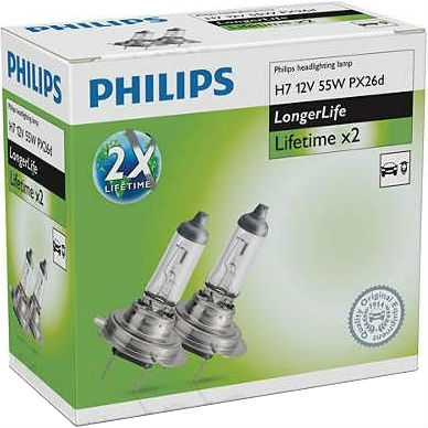 Галогенна лампа PHILIPS H7 LongLife, 2 шт (12972ELC2)