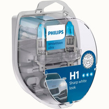 Автомобильная лампа PHILIPS H1 WhiteVision Ultra 3700K 2 шт (12258WVUSM)