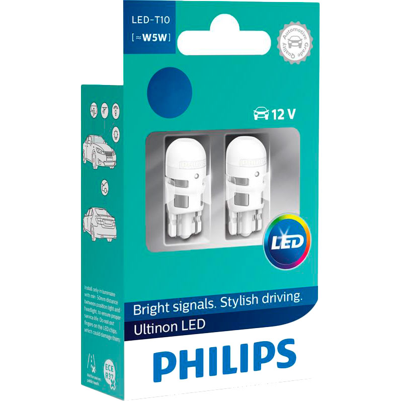 

Светодиодная лампа PHILIPS W5W Ultinon 4000K 12V 2 шт / блистер (11961ULW4X2), W5W Ultinon 4000K 12V, 2шт/блистер