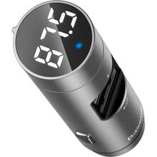 FM-трансмітер BASEUS Energy Column 3.1 A 2 USB silver (29246silver)