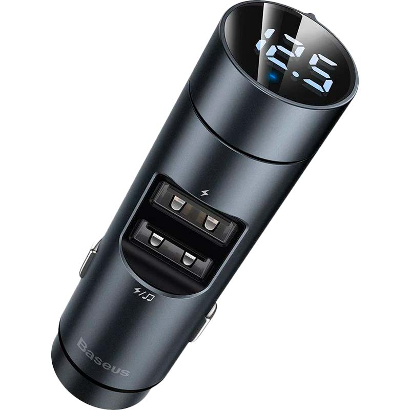 FM-трансмітер BASEUS Energy Column 3.1 A 2 USB metal gray (29246metal_gray)