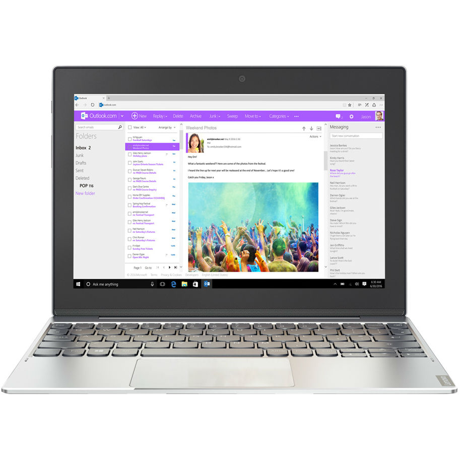 Ноутбук LENOVO Miix 320 Platinum Silver (80XF00LXRA) Диагональ дисплея 10.1