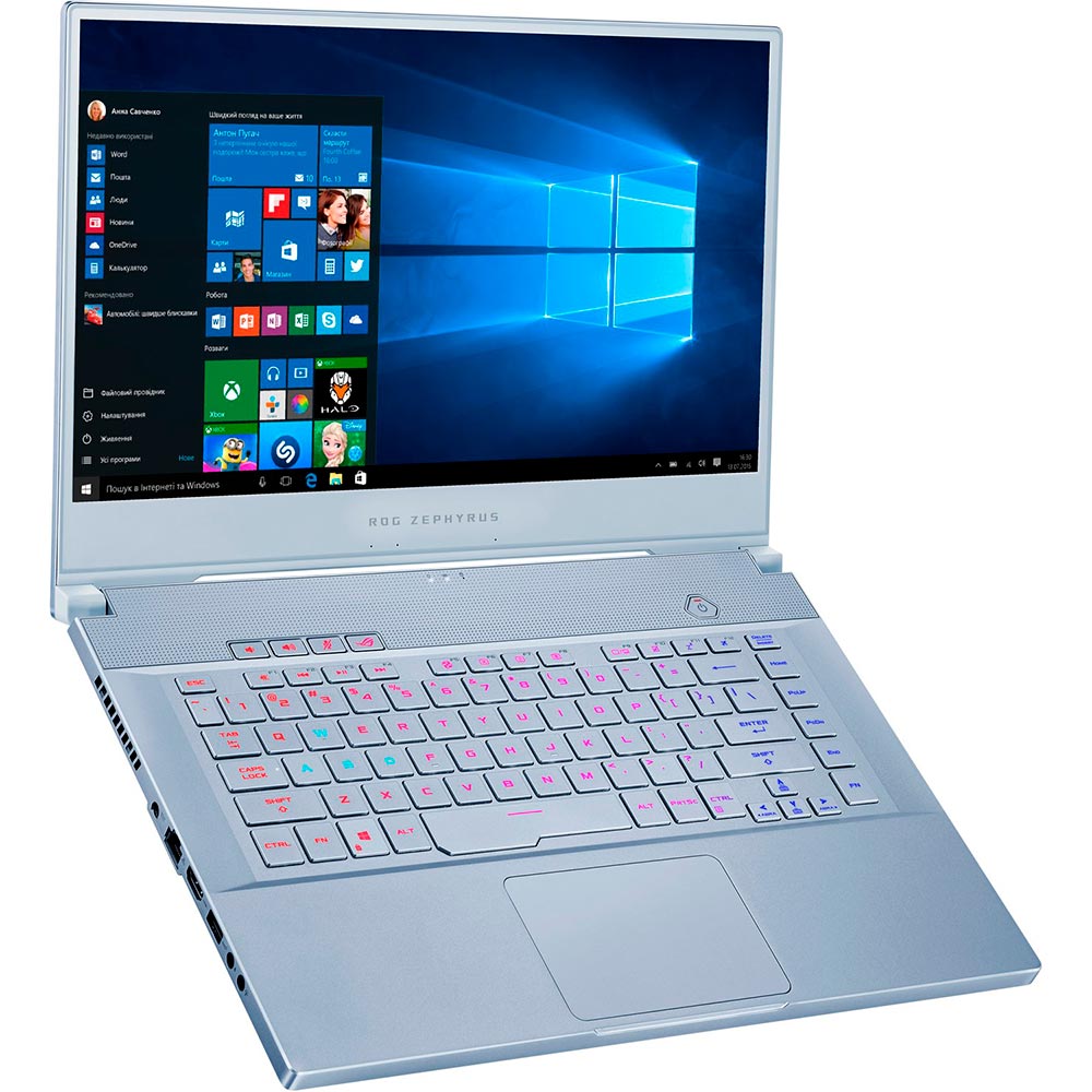 Фото Ноутбук ASUS ROG Zephyrus GX502GW-AZ169T Glacier Blue (90NR01V2-M03310)