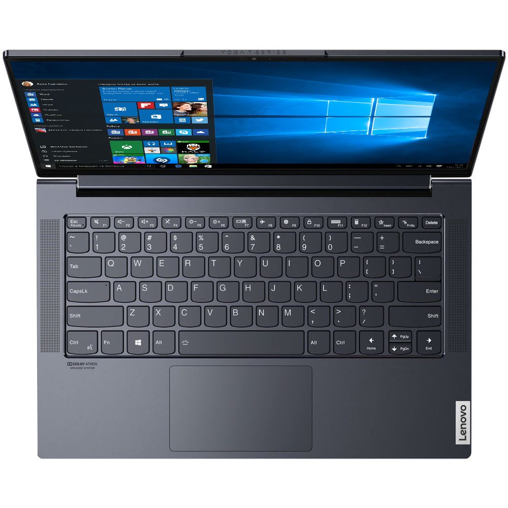 Зовнішній вигляд Ноутбук LENOVO Yoga Slim7 14IIL05 Slate Grey (82A100HLRA)