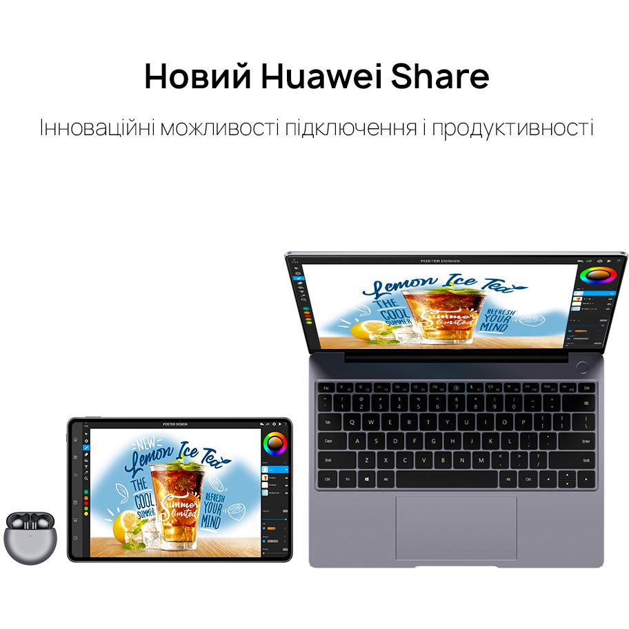 В Украине Ноутбук Huawei MateBook 14s Space Gray (53012LVG)