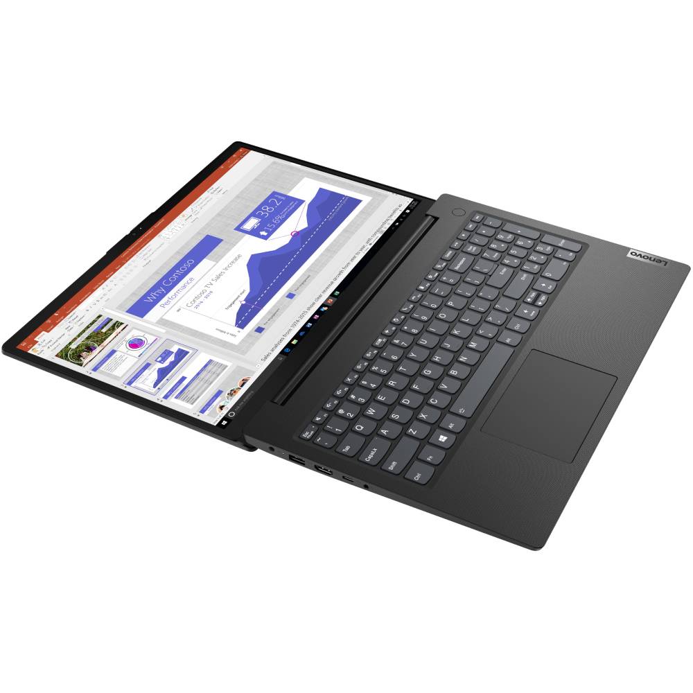 Зовнішній вигляд Ноутбук LENOVO V15 Black (82KB0006RA)