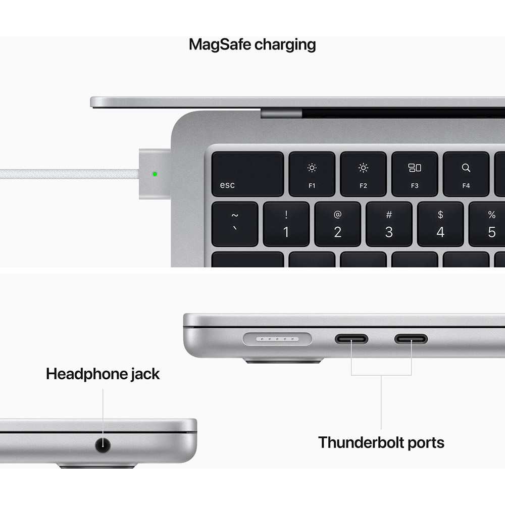 Изображение Ноутбук APPLE MacBook Air M2 13" 256Gb Silver (MLXY3UA/A)