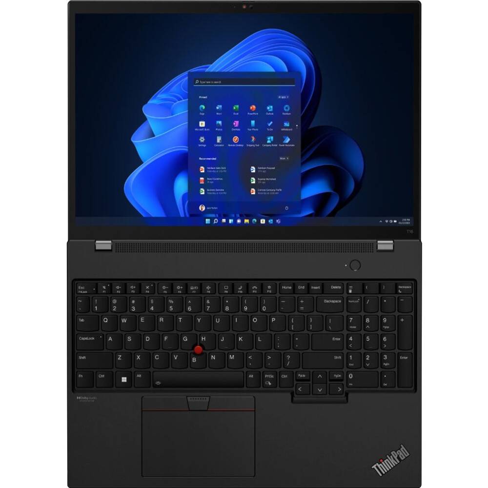 Зовнішній вигляд Ноутбук Lenovo ThinkPad T16 Gen 1 Thunder Black (21CH0028RA)