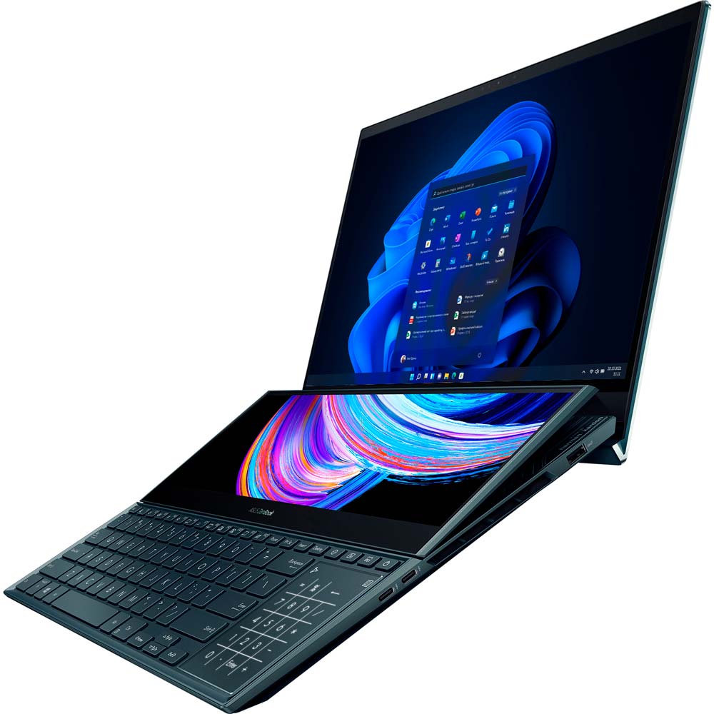 Зовнішній вигляд Ноутбук ASUS ZenBook Pro Duo 15 OLED UX582ZM-H2064X Celestial Blue (90NB0VR1-M003N0)