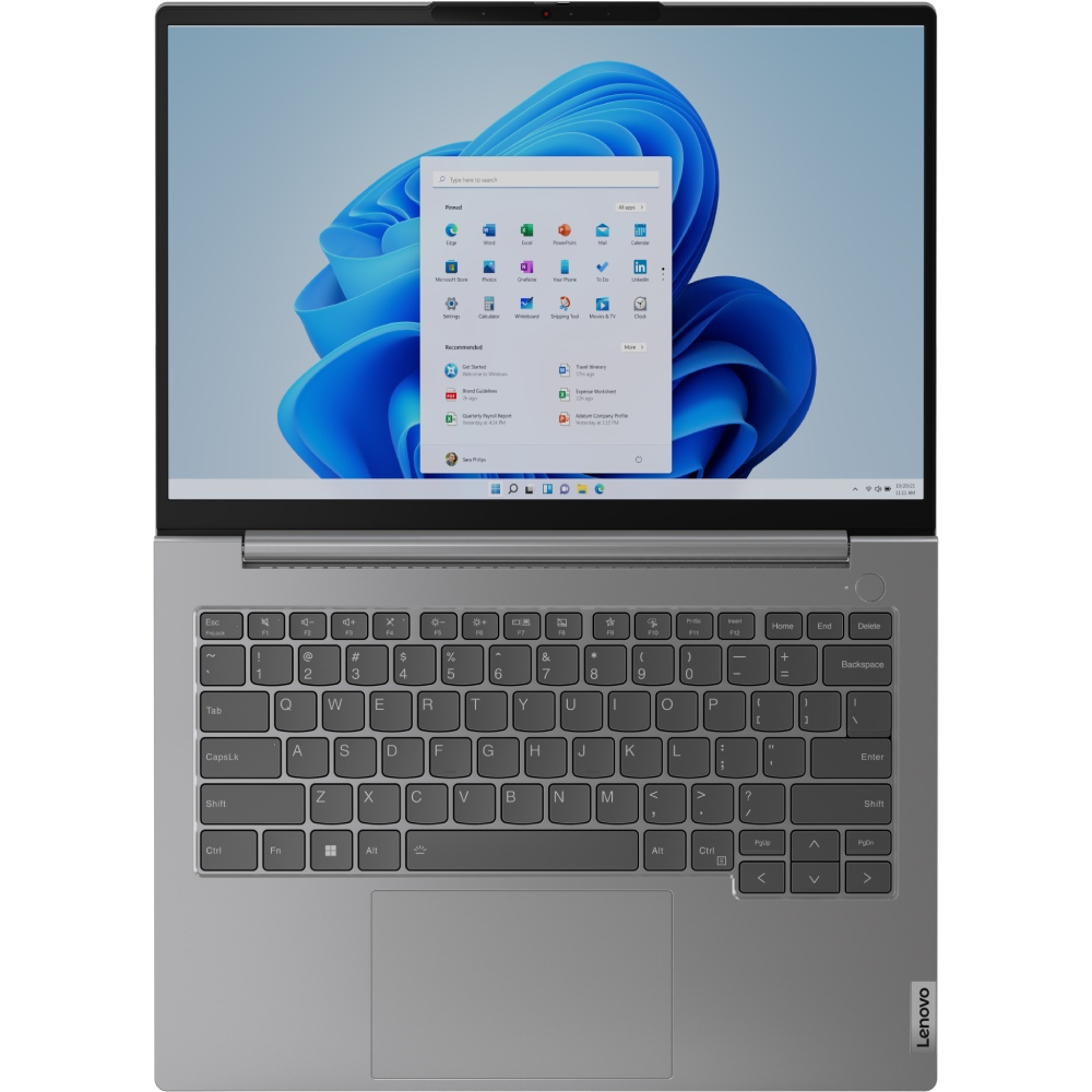 Зовнішній вигляд Ноутбук Lenovo ThinkBook 14 G6 IRL Arctic Grey (21KG006BRA)