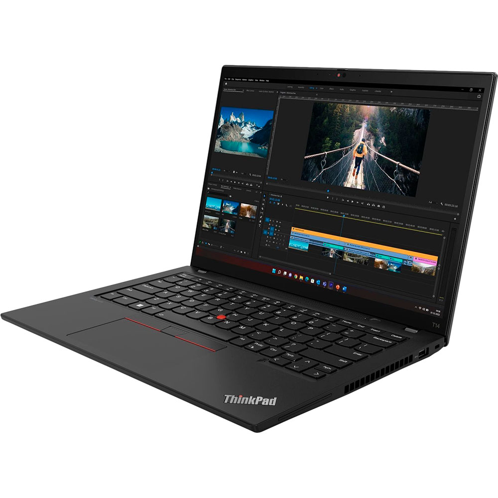Зовнішній вигляд Ноутбук Lenovo ThinkPad T14 Gen4 Thunder Black (21HD003XRA)
