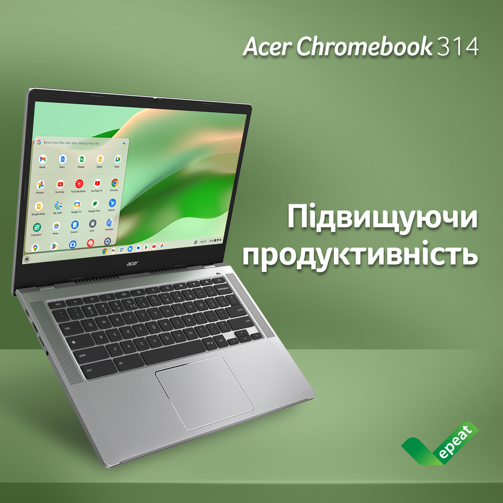 В Фокстрот Ноутбук ACER Chromebook CB314-4H Pure Silver (NX.KNBEU.001)