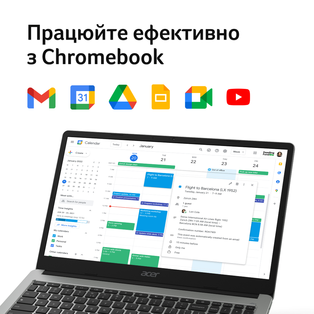 Фото 16 Ноутбук ACER Chromebook CB315-4H Pure Silver (NX.KB9EU.001)